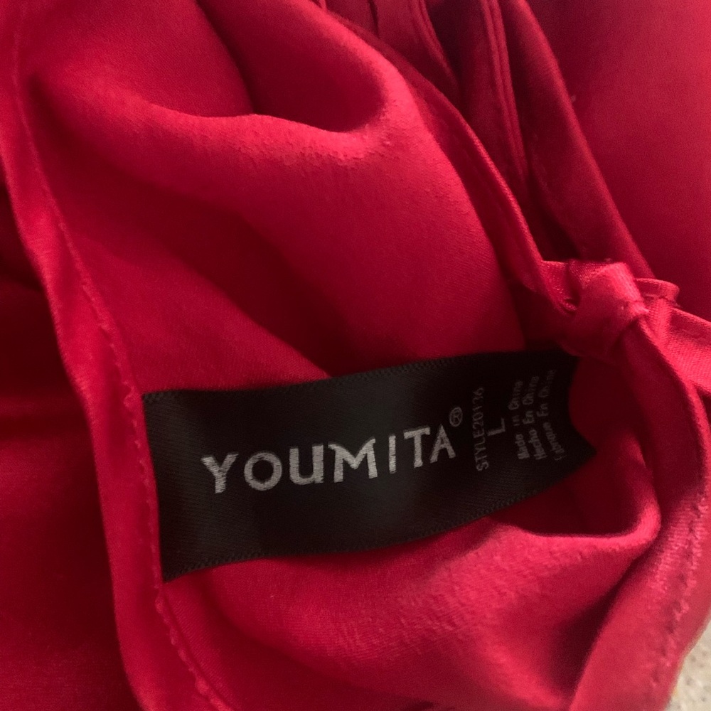 Red slip silk like dress